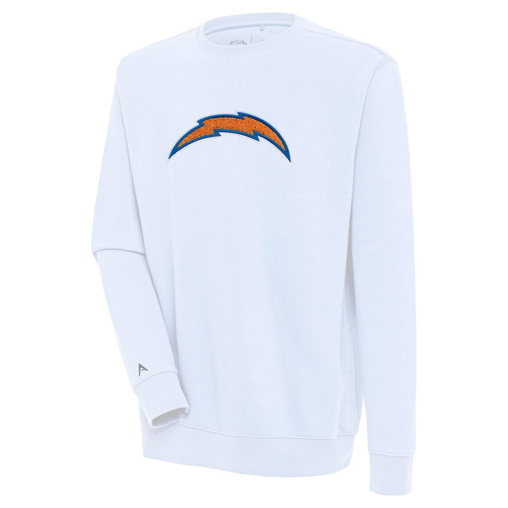 Antigua Victory Crewneck Pullover Sweatshirt - Los Angeles Chargers