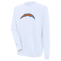 Antigua Victory Crewneck Pullover Sweatshirt - Los Angeles Chargers