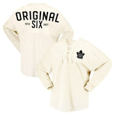 NHL Cream Toronto Maple Leafs Fanatics Women's Original Six Lace-Up Spirit Jersey Long Sleeve T-Shirt