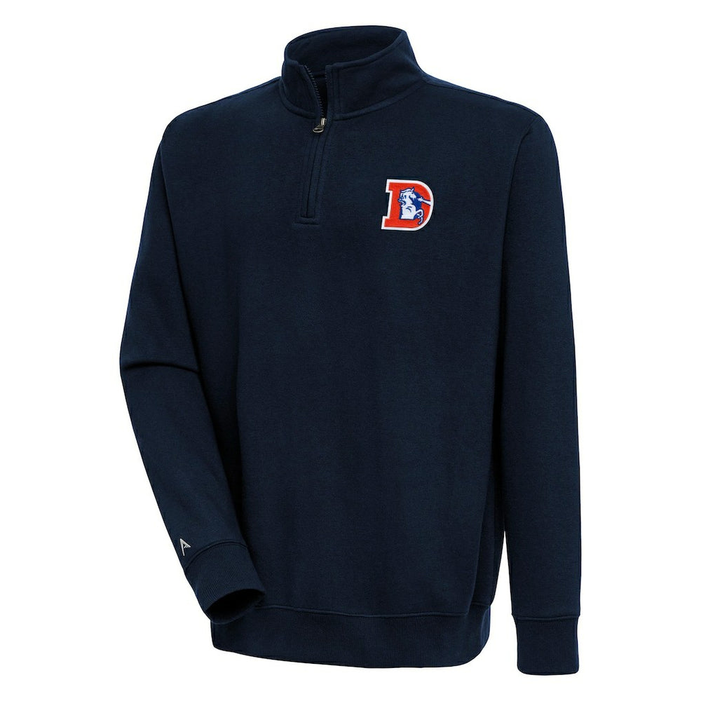Adult Throwback Logo Victory Quarter-Zip Pullover Top - Denver Broncos