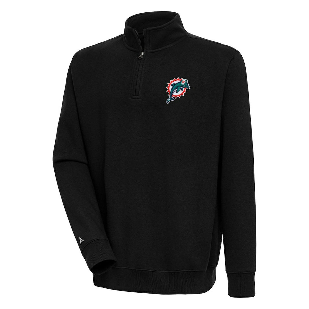 Adult Throwback Logo Victory Quarter-Zip Pullover Top - Miami Dolphins