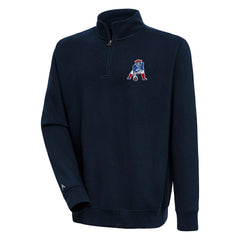 Adult Throwback Logo Victory Quarter-Zip Pullover Top - New England Patriots