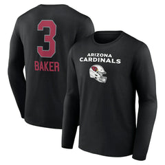 Budda Baker Team Wordmark Player Name & Number Long Sleeve T-Shirt - Arizona Cardinals