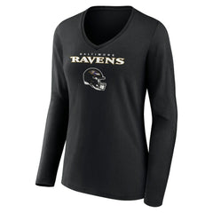 Zay Flowers Women's Team Wordmark Player Name & Number Long Sleeve V-Neck T-Shirt - Baltimore Ravens