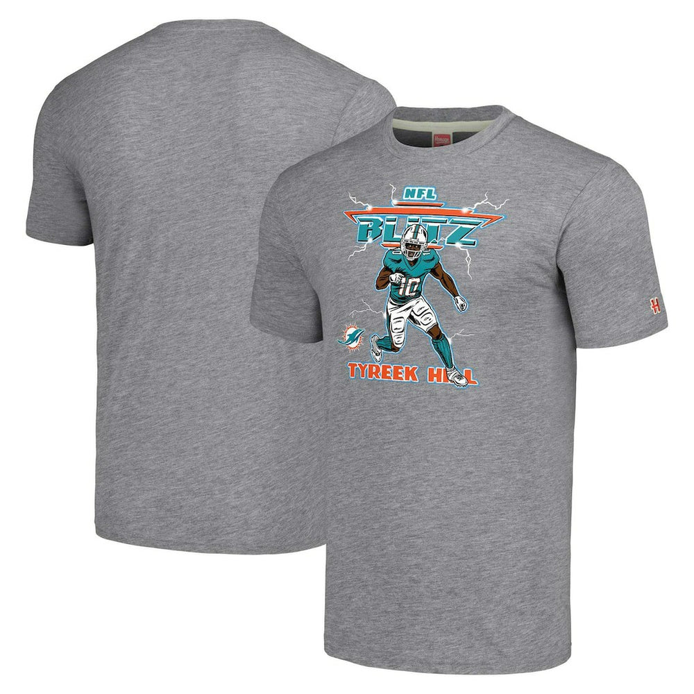 Tyreek Hill Homage Unisex NFL Blitz Player Tri-Blend T-Shirt - Miami Dolphins