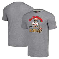 Christian McCaffrey Homage Unisex Caricature Player Tri-Blend T-Shirt - San Francisco 49ers