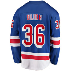 NHL Blue Anton Blidh New York Rangers Fanatics Home Breakaway Jersey