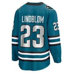 NHL Teal Oskar Lindblom San Jose Sharks Fanatics Home Breakaway Jersey