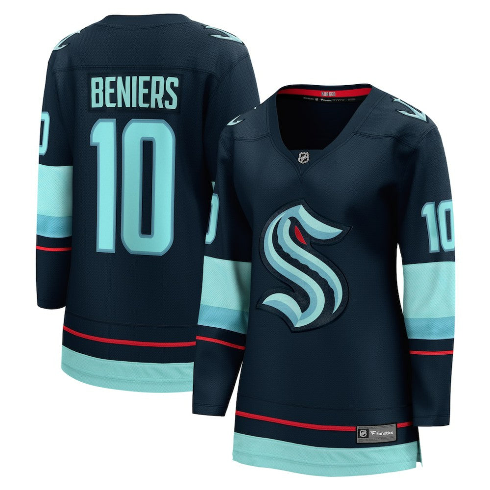 NHL Deep Sea Blue Matty Beniers Seattle Kraken Fanatics Women's Home Breakaway Player Jersey