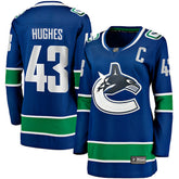 NHL Blue Quinn Hughes Vancouver Canucks Fanatics Women's Home Breakaway Player Jersey