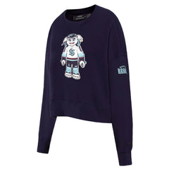 NHL Deep Sea Blue Seattle Kraken Pro Standard Women's Mascot Crewneck Pullover Sweatshirt