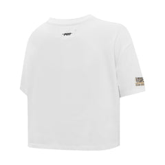NHL White Vegas Golden Knights Pro Standard Women's Boxy Script Tail Cropped T-Shirt