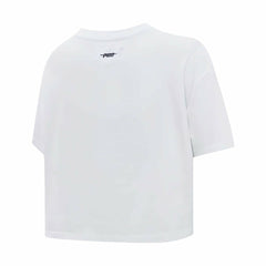 NHL White Pittsburgh Penguins Pro Standard Women's Boxy Script Tail Cropped T-Shirt