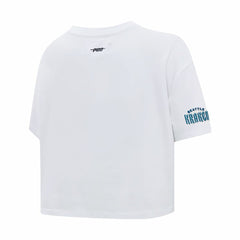 NHL White Seattle Kraken Pro Standard Women's Boxy Script Tail Cropped T-Shirt
