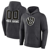 MLB Milwaukee Brewers Personalized Monochrome Name & Number Pullover Hoodie