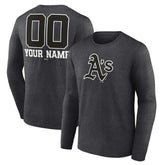 MLB Athletics Personalized Monochrome Name & Number Long Sleeve T-Shirt