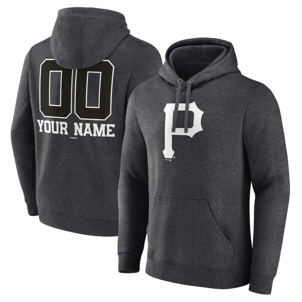 MLB Pittsburgh Pirates Personalized Monochrome Name & Number Pullover Hoodie