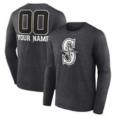 MLB Seattle Mariners Personalized Monochrome Name & Number Long Sleeve T-Shirt