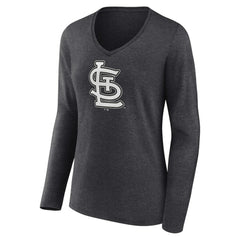 MLB St. Louis Cardinals Women's Personalized Monochrome Name & Number Long Sleeve V-Neck T-Shirt