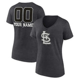 MLB St. Louis Cardinals Women's Personalized Monochrome Name & Number V-Neck T-Shirt