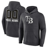 MLB Tampa Bay Rays Personalized Monochrome Name & Number Pullover Hoodie