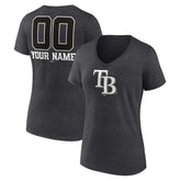 MLB Tampa Bay Rays Women's Personalized Monochrome Name & Number V-Neck T-Shirt