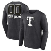 MLB Texas Rangers Personalized Monochrome Name & Number Long Sleeve T-Shirt