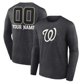 MLB Washington Nationals Personalized Monochrome Name & Number Long Sleeve T-Shirt