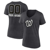 MLB Washington Nationals Women's Personalized Monochrome Name & Number V-Neck T-Shirt