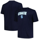 NHL Navy Seattle Kraken Profile Big & Tall Arch Over Logo T-Shirt