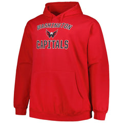 NHL Red Washington Capitals Profile Big & Tall Arch Over Logo Pullover Hoodie