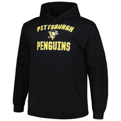 NHL Black Pittsburgh Penguins Profile Big & Tall Arch Over Logo Pullover Hoodie