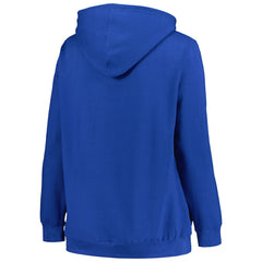 NHL Blue Tampa Bay Lightning Profile Women's Plus Size Arch Over Logo Pullover Hoodie