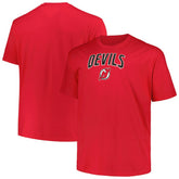 NHL Red New Jersey Devils Profile Big & Tall Arch Over Logo T-Shirt