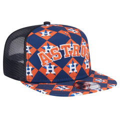 MLB Houston Astros New Era Seeing Diamonds A-Frame Trucker 9FIFTY Snapback Hat