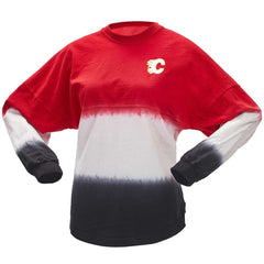 NHL Red/Black Calgary Flames Fanatics Women's Ombre Long Sleeve T-Shirt