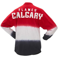 NHL Red/Black Calgary Flames Fanatics Women's Ombre Long Sleeve T-Shirt