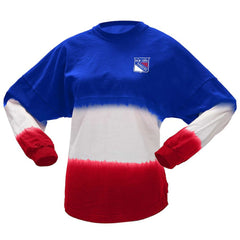 NHL Blue/Red New York Rangers Fanatics Women's Ombre Long Sleeve T-Shirt