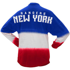 NHL Blue/Red New York Rangers Fanatics Women's Ombre Long Sleeve T-Shirt
