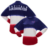 NHL Navy/Red Washington Capitals Fanatics Women's Ombre Long Sleeve T-Shirt