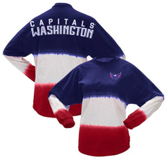 NHL Navy/Red Washington Capitals Fanatics Women's Ombre Long Sleeve T-Shirt