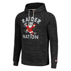 Homage Unisex Holiday Raglan Tri-Blend Pullover Hoodie - Las Vegas Raiders