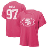 Nick Bosa Majestic Threads Women's Name & Number T-Shirt - San Francisco 49ers