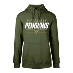 NHL Olive Pittsburgh Penguins Levelwear Youth Podium Fleece Pullover Hoodie