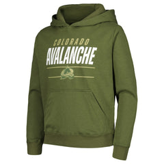 NHL Olive Colorado Avalanche Levelwear Youth Podium Fleece Pullover Hoodie