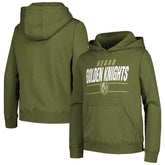 NHL Olive Vegas Golden Knights Levelwear Youth Podium Fleece Pullover Hoodie