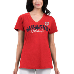MLB Washington Nationals G-III 4Her by Carl Banks Women's Key Move V-Neck T-Shirt