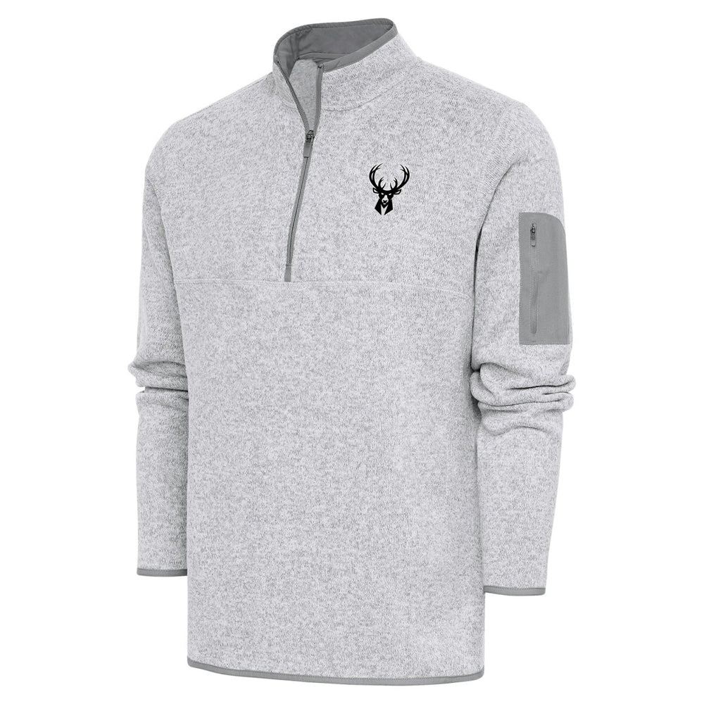 NBA Milwaukee Bucks Antigua Metallic Logo Fortune Quarter-Zip Jacket