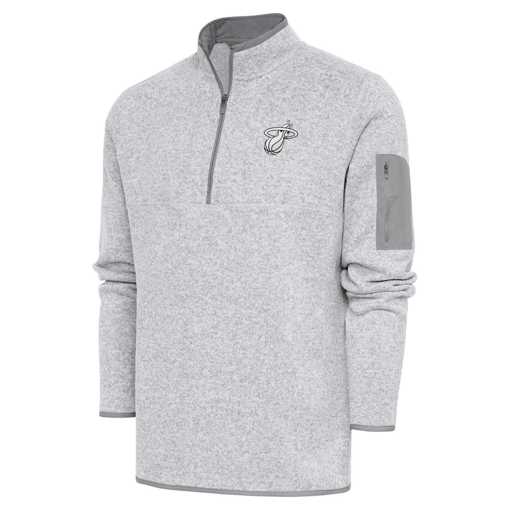 NBA Miami Heat Antigua Metallic Logo Fortune Quarter-Zip Jacket