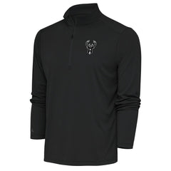 NBA Milwaukee Bucks Antigua Metallic Logo Tribute Quarter-Zip Top